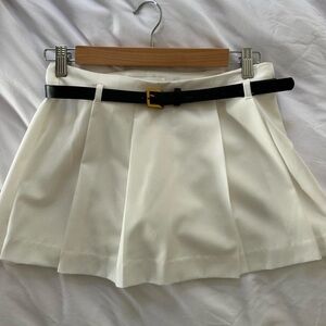 Elegant White Skort with Belt